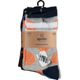 Apollo - Kleurrijke Kindersokken - Blauw/Oranje - Multipack van 5 Paar