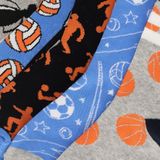 Apollo - Kleurrijke Kindersokken - Blauw/Oranje - Multipack van 5 Paar