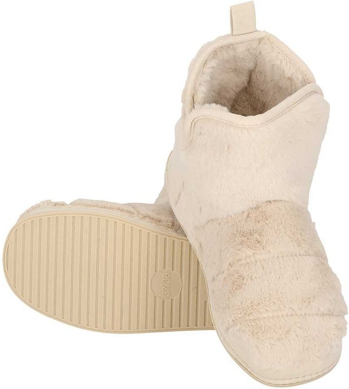 Hoge Sloffen - Beige - Fake Fur - Dames