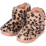 Apollo - Hoge Dames Sloffen - Beige - Fake Fur - Dierenprint