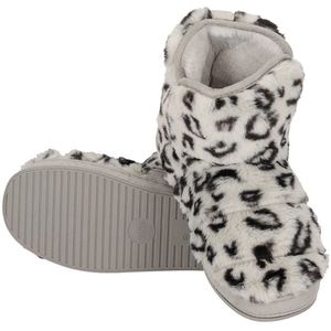 Apollo - Hoge Sloffen - Dierenprint - Grijs - Fake Fur
