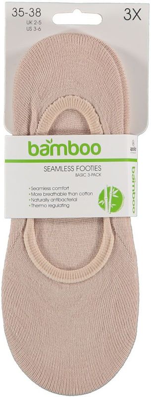 Apollo - Bamboe Sneaker Footies - Skin - 3-Pak