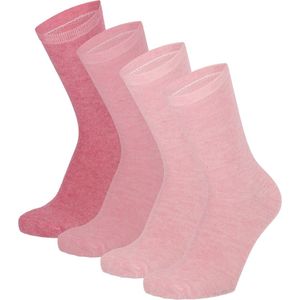 Morethansocks - Bamboe Kindersokken Basic - Roze - 4-Pak