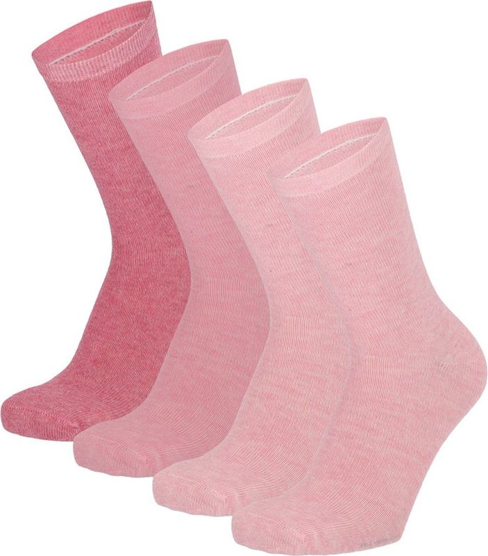 Morethansocks - Bamboe Kindersokken Basic - Roze - 4-Pak