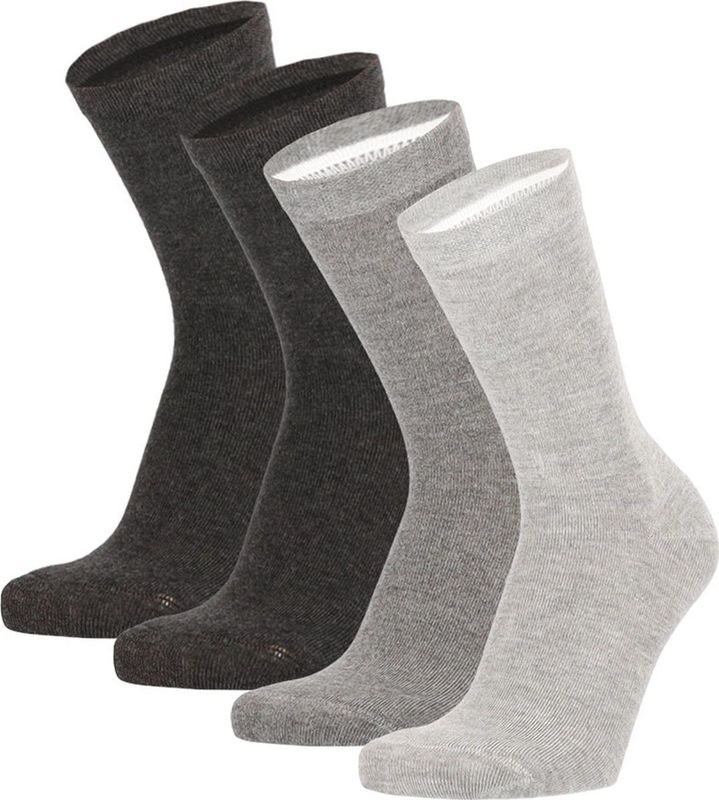 Apollo - Bamboe Kindersokken Basic - Grijs - 4-Pak - Naadloos
