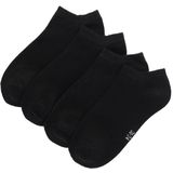 Apollo - Bamboe Sneakersokken - Zwart - 4 Pak - Kindersokken