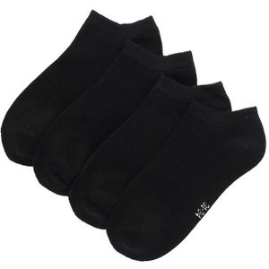 Apollo - Bamboe Sneakersokken - Zwart - 4 Pak - Kindersokken