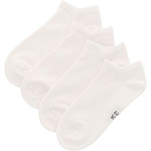 Apollo - Bamboe Sneakersokken - Wit - 4 Pak - Kindersokken