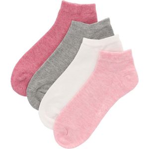 Apollo - Bamboe Sneakersokken - Roze - 4 Pak - Kindersokken