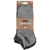 Apollo - Sneakersokken - Grijs - Biologisch Katoen - 4-Pak