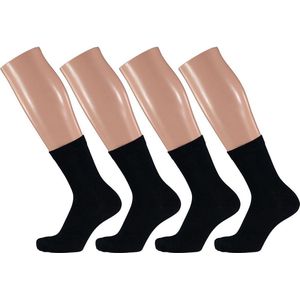 Apollo - Kindersokken basic - Zwart - Bio Katoen - 4 Pak
