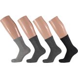 Apollo Kindersokken basic Bio Katoen Grijs 4 Pak/26 Kindersokken Kindersokken multipack