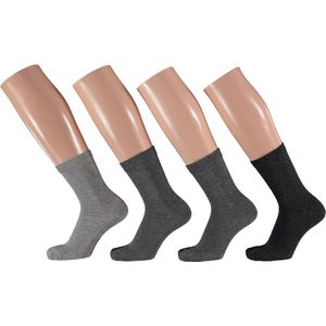 Apollo Kindersokken basic Bio Katoen Grijs 4 Pak/26 Kindersokken Kindersokken multipack