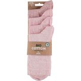 Apollo Kindersokken basic Bio Katoen Roze 4 Pak/26 Kindersokken Kindersokken multipack