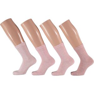 Apollo Kindersokken basic Bio Katoen Roze 4 Pak/26 Kindersokken Kindersokken multipack