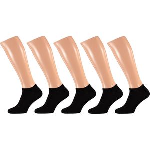 Apollo - Heren Sneakersokken - Zwart - 5-Pak