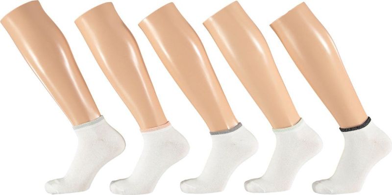 Apollo - Sneakersokken Dames - Wit - Maat 36/41 - Enkelsokken dames - Sneakersokken dames maat 39 42 - Sneakersokken