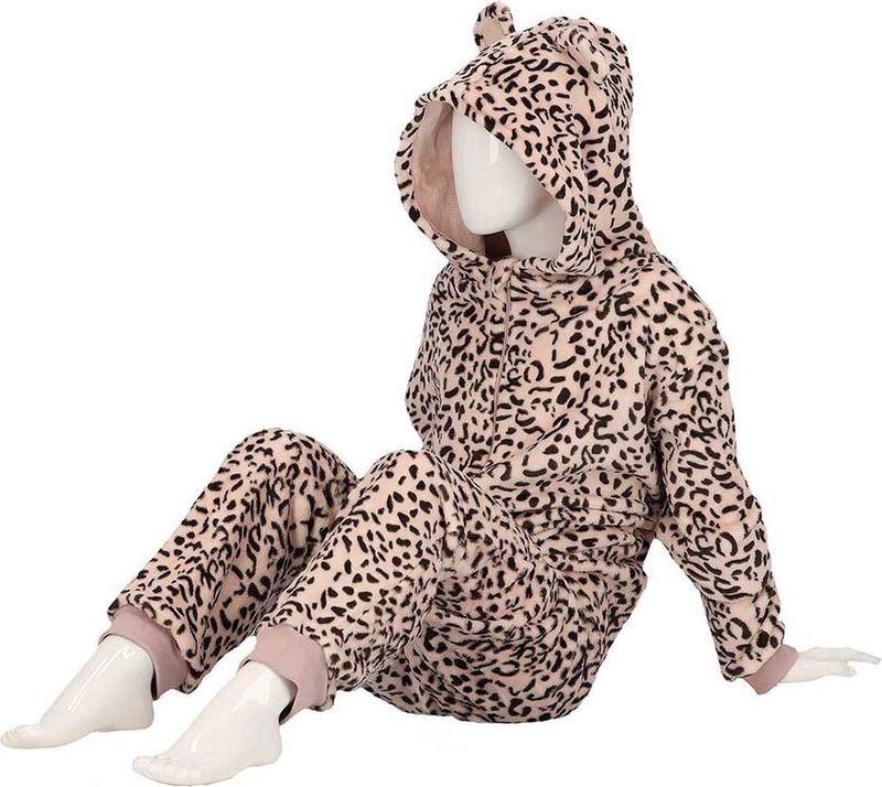 Apollo - Kinder Onesie - Leopard - Roze - Fleece
