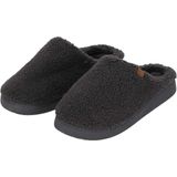 Pantoffels heren teddy wol antraciet