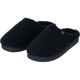 Pantoffels heren teddy wol navy blauw