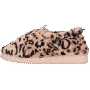 Apollo - Hoge Sloffen - Roze - Beige - Imitatiebont