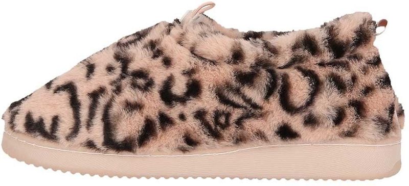 Apollo - Hoge Sloffen - Roze - Beige - Imitatiebont