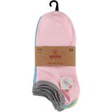 Apollo - Sneakersokken meisjes - Fashion - Multi color - Maat 35/38 - Sneakersokken - Enkelsokken kinderen - Korte sokken kinderen