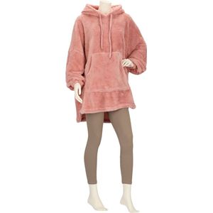 Apollo - Oversized Hoodie Dames - Roze - Effen - Hoodie dames - Hoodie deken