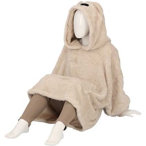Apollo - Oversized Hoodie Kids - Beige - Effen - One Size - Hoodie jongens - Hoodie deken - Hoodie Meisjes