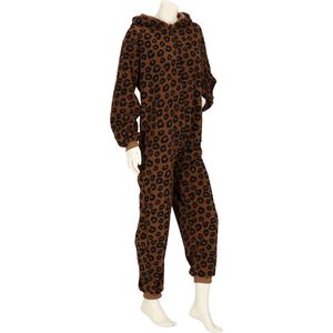 Apollo - Dames Onesie - Panterprint - Bruin - Dieren Onesie