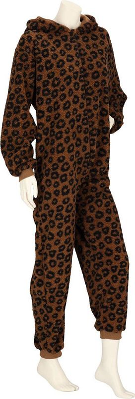 Apollo - Dames Onesie - Panterprint - Bruin - Dieren Onesie