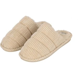 Apollo - Instap Pantoffels Dames - Ribstructuur - Zwart - Maat 41/42 - Pantoffels dames