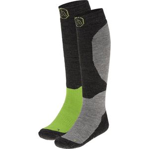 Apollo - Skisokken Kind - 2 X Paar - Unisex - Multi Grijs - Maat 31/34 - Skisokken kinderen