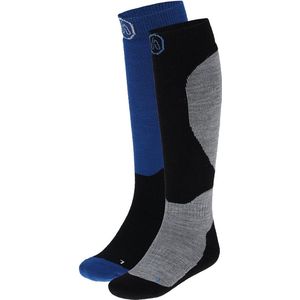 Apollo - Skisokken - Multi Zwart - Multi Grijs - Multi Blauw - Multi Roze - 2 X Paar - 80% Polyacryl