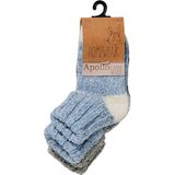 Apollo - Baby Huissokken - Blauw/Grijs - 2-Pak - Warme Slofsokken