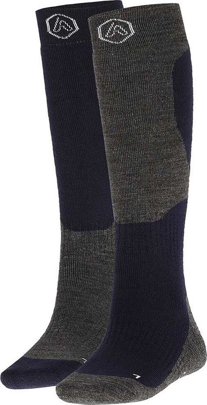 Apollo - Skisokken Unisex - Black Design - 2-Pak - Maat 35/38 - Skisokken heren