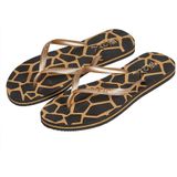 XQ - Teenslippers Dames - Dierenprint - Goud - Flip Flops dames
