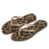 XQ - Teenslippers Dames - Dierenprint - Goud - Flip Flops dames