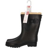 XQ Regenlaarzen Dames Fake Fur Zwart Regenlaarzen met voering