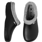 XQ - Tuinklompen - Zwart - Fake Fur - Tuinschoenen - Tuinklompen met Imitatiebont