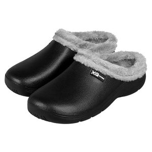 XQ - Tuinklompen - Zwart - Fake Fur - Tuinschoenen - Tuinklompen met Imitatiebont