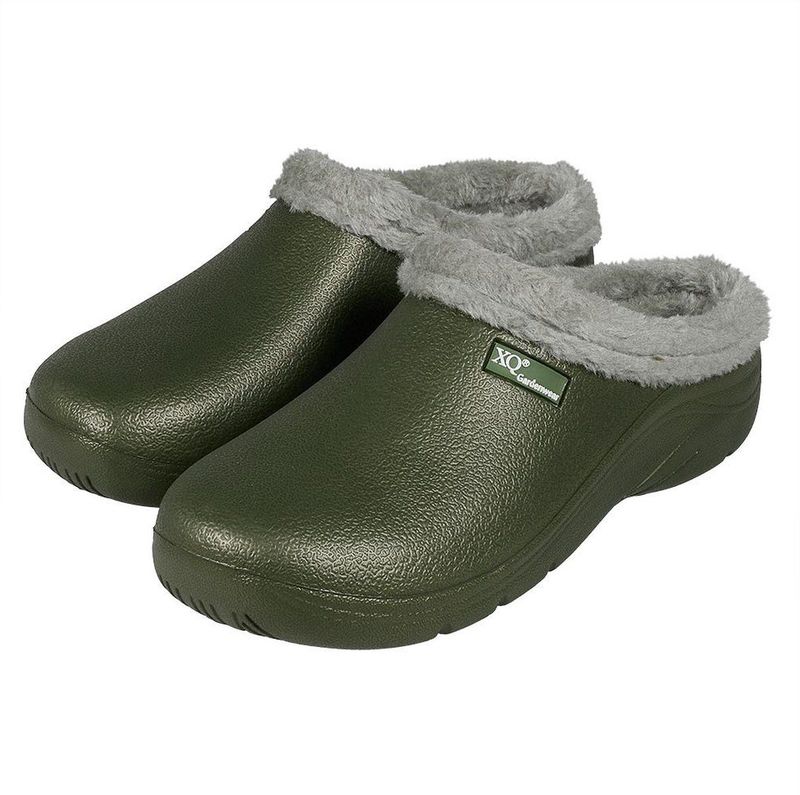 XQ Tuinklompen heren Fake Fur Groen Tuinschoenen Garden Clogs heren