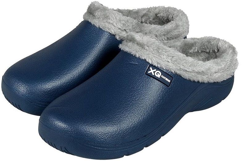 XQ - Tuinklompen - Navy - Fake Fur - Tuinschoenen
