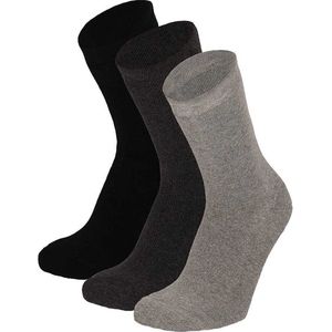 Apollo - Badstof Kindersokken - Multi Grijs - 3-Pak - Katoen/Polyamide/Elastaan