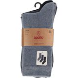 Apollo - Badstof Kindersokken - Zwart - 3-Pak - Maat 23/26