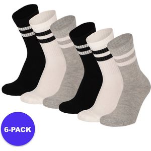 Apollo - Sportsokken - Fashion Wit - Fashion Zwart - 6-Pack - 75% Katoen