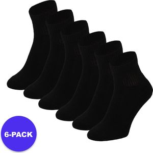 Apollo - Sport Enkelsokken - Zwart - 6-Pack - Katoen/Polyamide/Elastaan