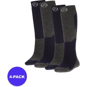 Apollo - Skisokken - Multi Zwart - Multi Grijs - Multi Blauw - Multi Roze - 4-Pack