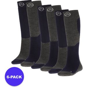 Apollo - Skisokken - Multi Zwart - Multi Grijs - Multi Blauw - Multi Roze - 6-Pack