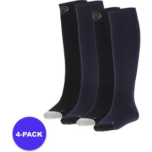 Apollo - Skisokken - Zwart - Grijs - Blauw - 4-Pack